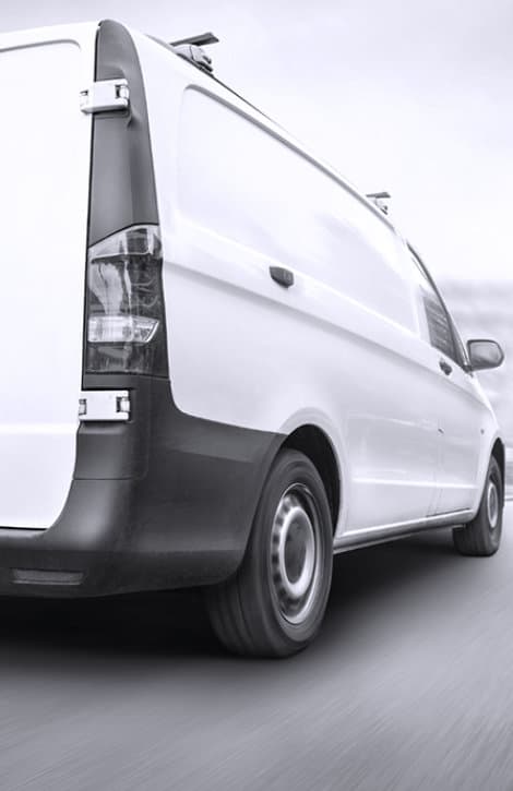 A plain white unmarked service van